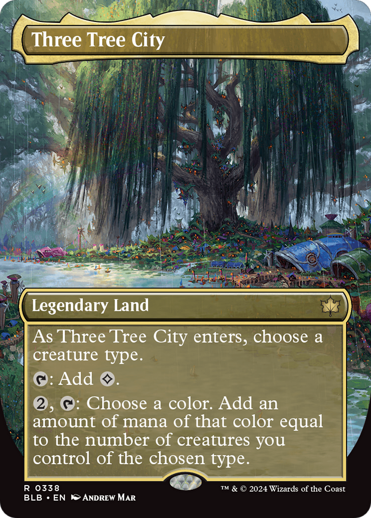 {@R} Three Tree City (Borderless) (0338) [Bloomburrow][BLB 338]