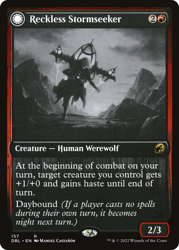 {R} Reckless Stormseeker // Storm-Charged Slasher [Innistrad: Double Feature][DBL 157]