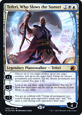 {R} Teferi, Who Slows the Sunset [Innistrad: Midnight Hunt Prerelease Promos][PR MID 245]