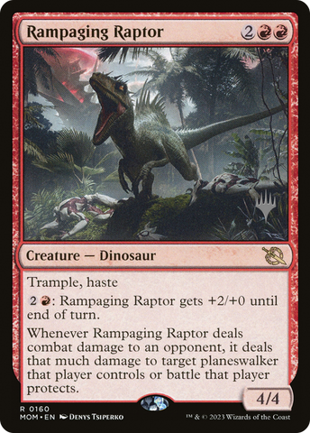 {R} Rampaging Raptor (Promo Pack) [March of the Machine Promos][PP MOM 160]