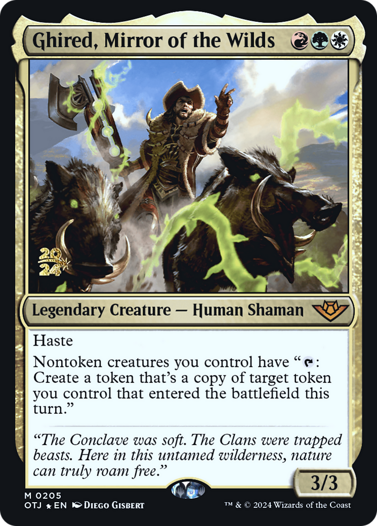 {@R} Ghired, Mirror of the Wilds [Outlaws of Thunder Junction Prerelease Promos][PR OTJ 205]