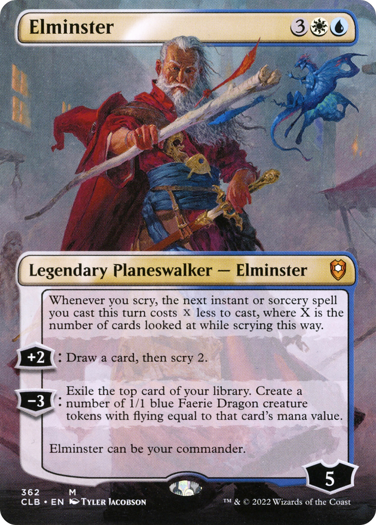 {R} Elminster (Borderless) [Commander Legends: Battle for Baldur's Gate][CLB 362]