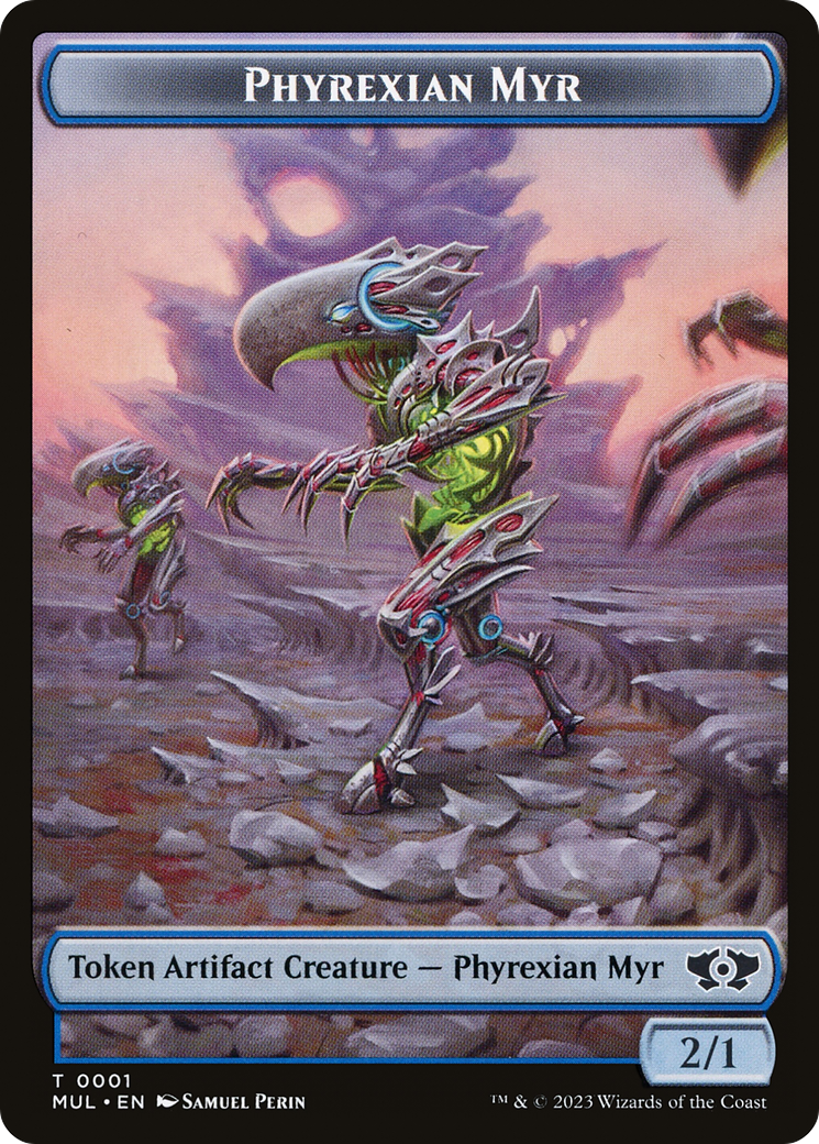 {T} Phyrexian Myr // Spirit (14) Double-Sided Token [March of the Machine Tokens][TMOM 1//14]