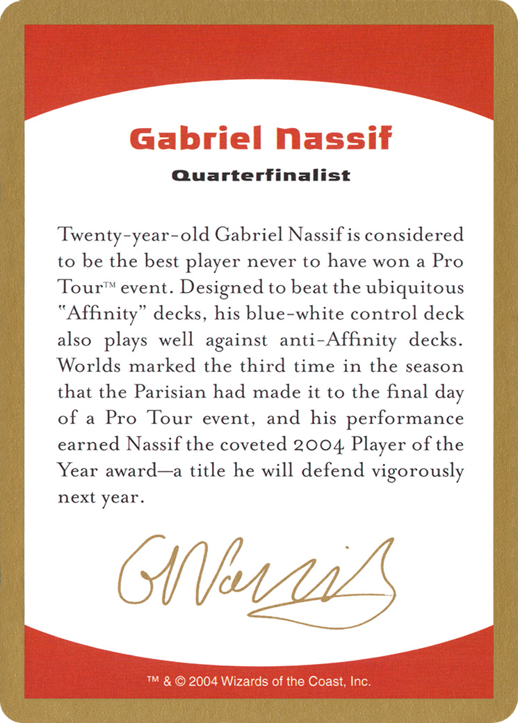 {C} Gabriel Nassif Bio [World Championship Decks 2004][GB WC04 GN0A]