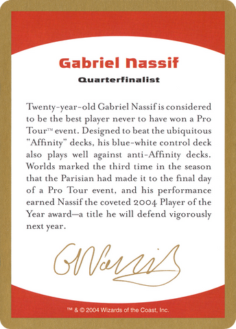 {C} Gabriel Nassif Bio [World Championship Decks 2004][GB WC04 GN0A]