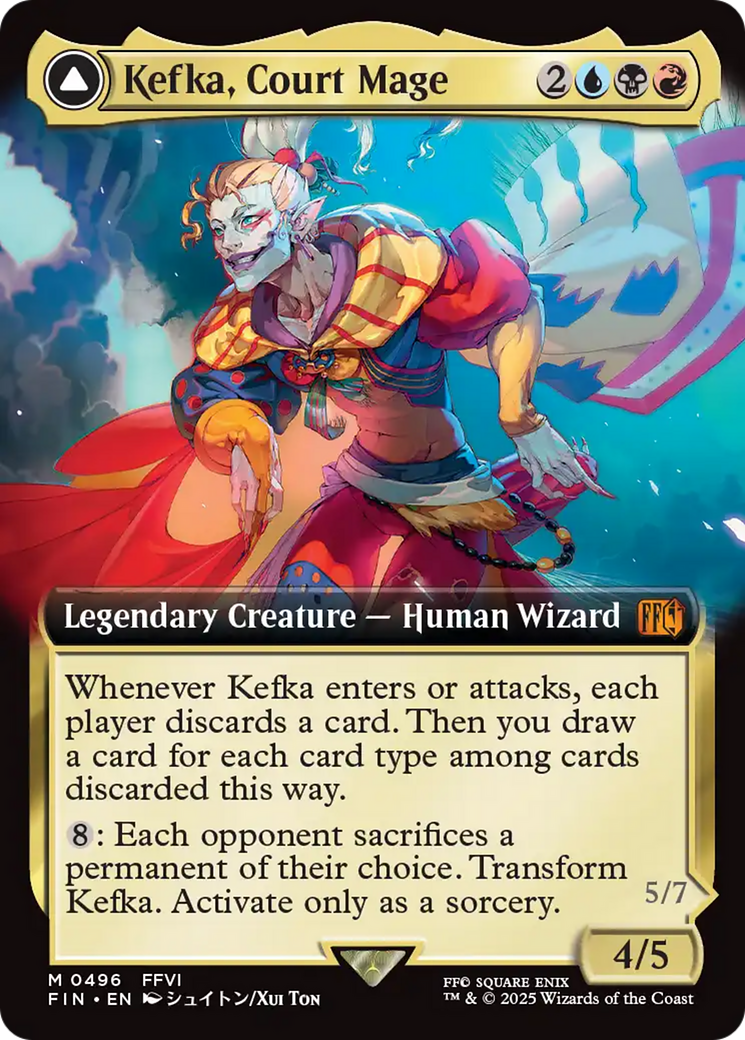 {@R} Kefka, Court Mage // Kefka, Ruler of Ruin (Extended Art) [FINAL FANTASY][FIN 496]