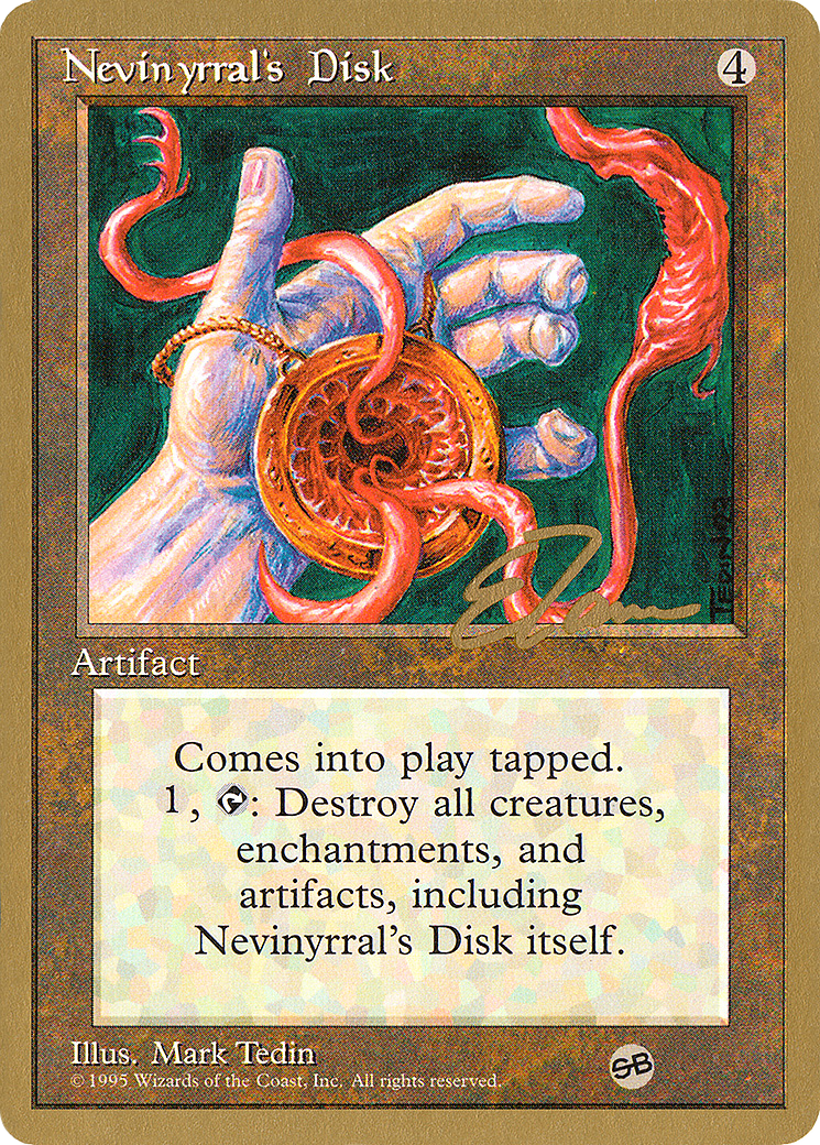 {R} Nevinyrral's Disk (Eric Tam) (SB) [Pro Tour Collector Set][GB PTC ET338SB]