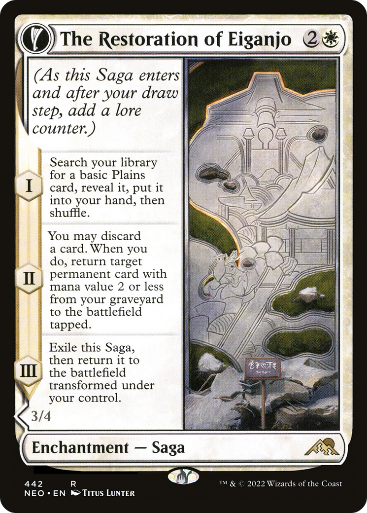 {R} The Restoration of Eiganjo // Architect of Restoration (Extended Art) [Kamigawa: Neon Dynasty][NEO 442]