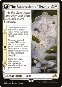 {R} The Restoration of Eiganjo // Architect of Restoration (Extended Art) [Kamigawa: Neon Dynasty][NEO 442]