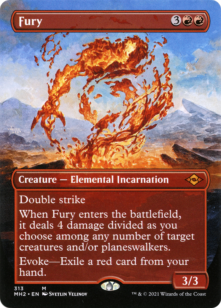 {R} Fury (Borderless) (Borderless) [Modern Horizons 2] [MH2 313]
