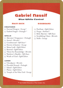 {C} Gabriel Nassif Decklist [World Championship Decks 2004][GB WC04 GN0B]