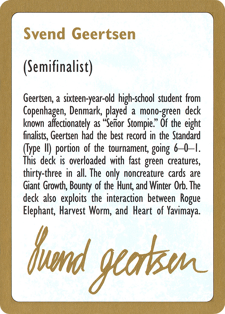 {C} Svend Geertsen Bio [World Championship Decks 1997][GB WC97 SG0A]