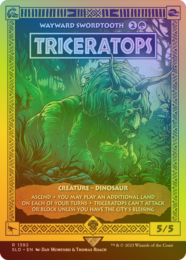 {R} Triceratops - Wayward Swordtooth (Rainbow Foil) [Secret Lair Drop Series][RBF SLD 1392]