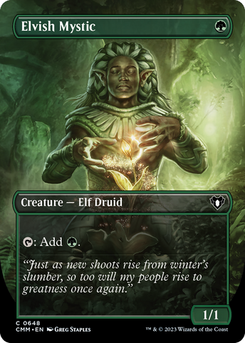 {C} Elvish Mystic (Borderless Alternate Art) [Commander Masters][CMM 648]