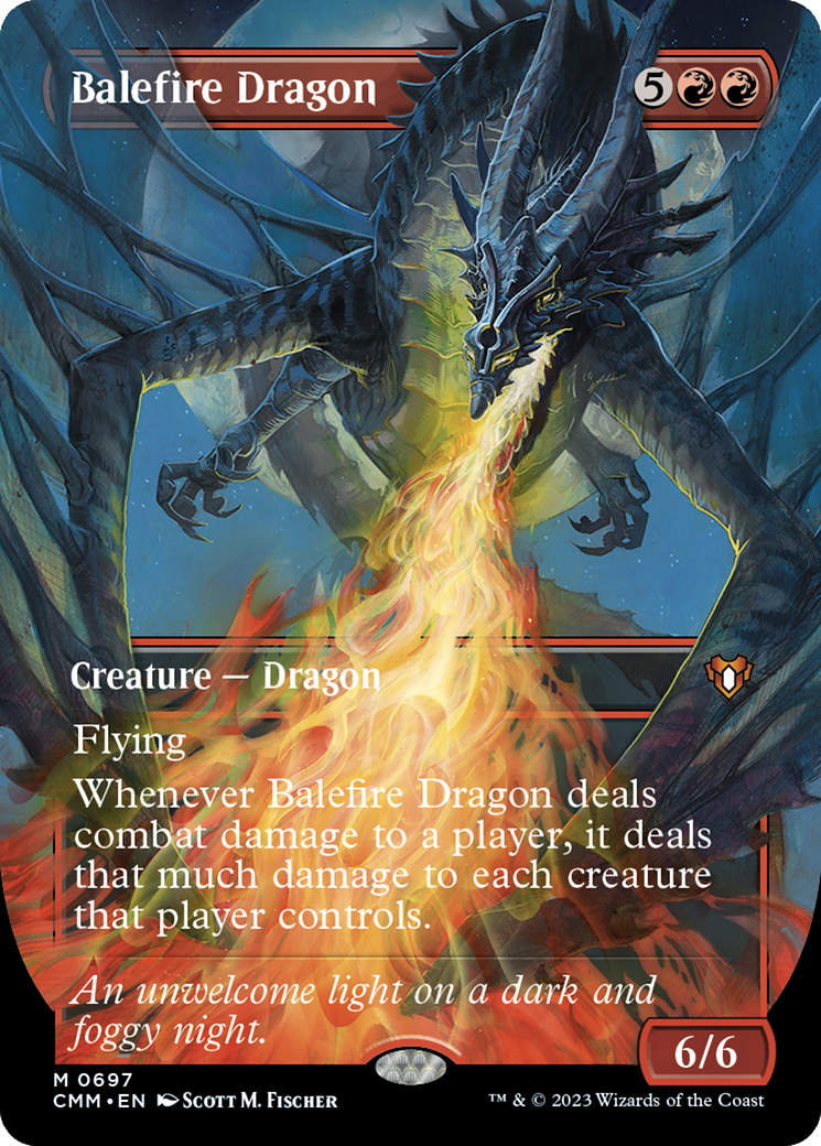 {R} Balefire Dragon (Borderless Alternate Art) [Commander Masters][CMM 697]