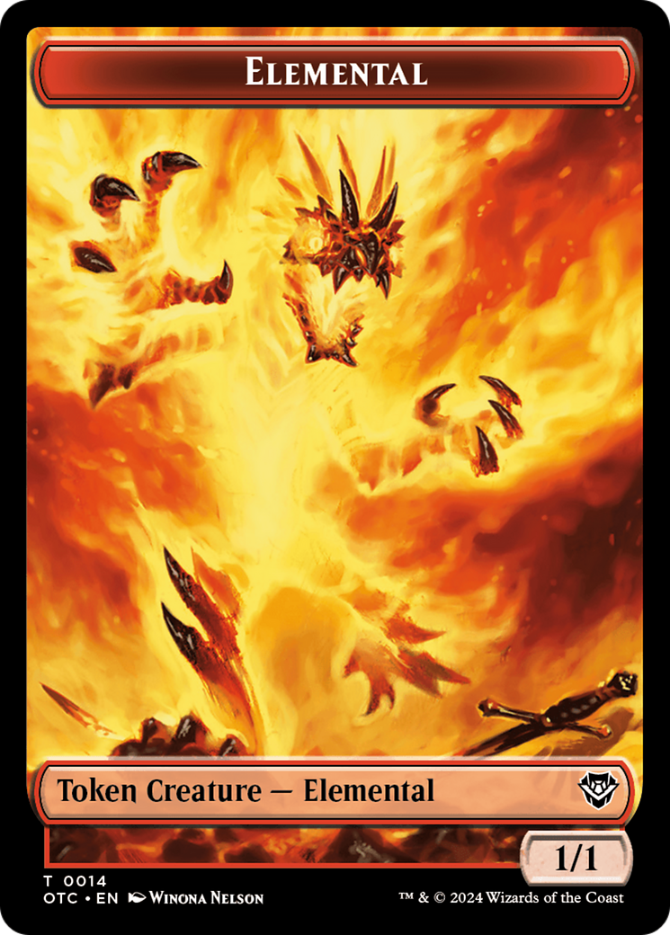 {T} Elemental (0014) // Soldier (0026) Double-Sided Token [Outlaws of Thunder Junction Commander Tokens][TOTC 14//26]