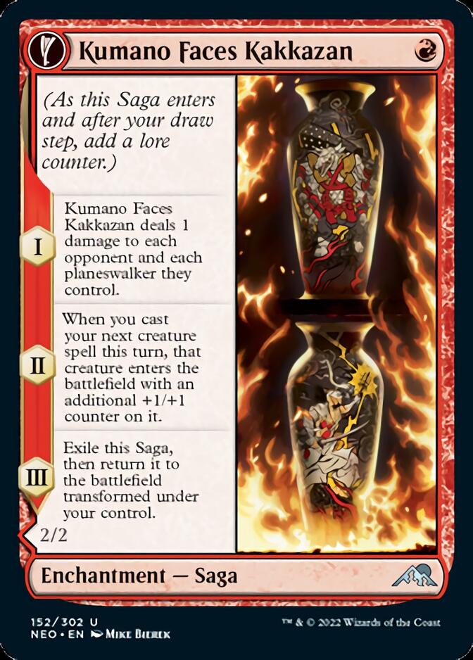{C} Kumano Faces Kakkazan // Etching of Kumano [Kamigawa: Neon Dynasty][NEO 152]