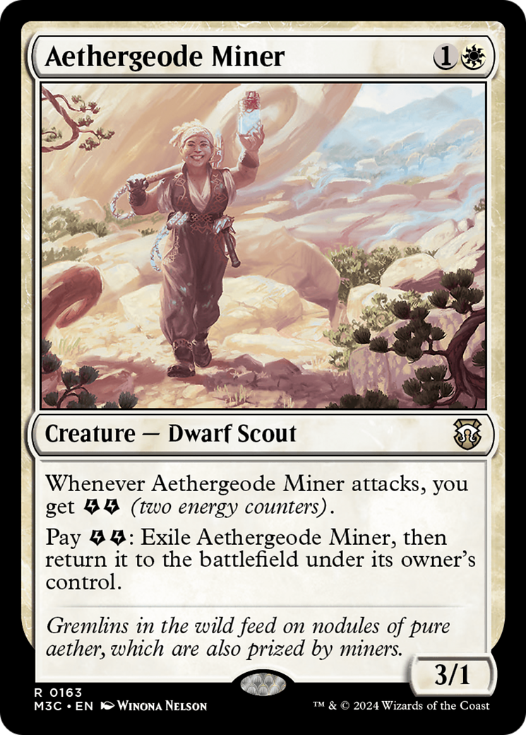 {R} Aethergeode Miner (Ripple Foil) [Modern Horizons 3 Commander][RPF M3C 163]