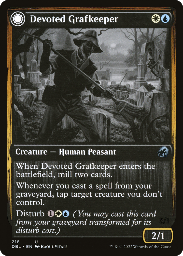 {C} Devoted Grafkeeper // Departed Soulkeeper [Innistrad: Double Feature][DBL 218]
