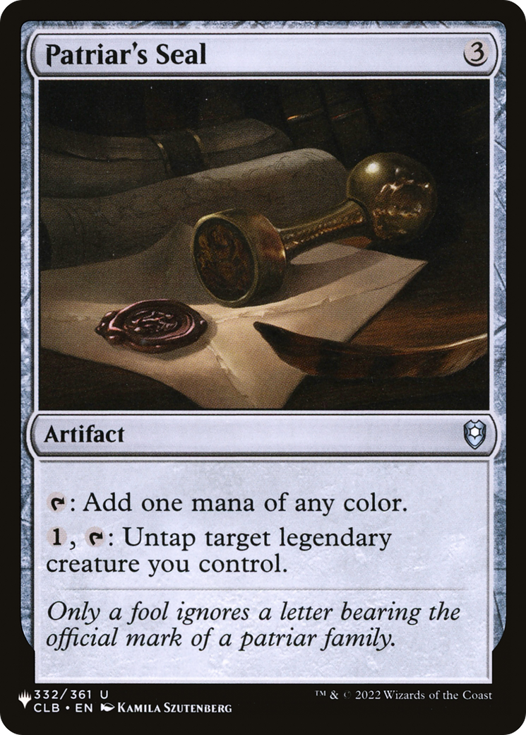 {C} Patriar's Seal [LIST CLB-332]
