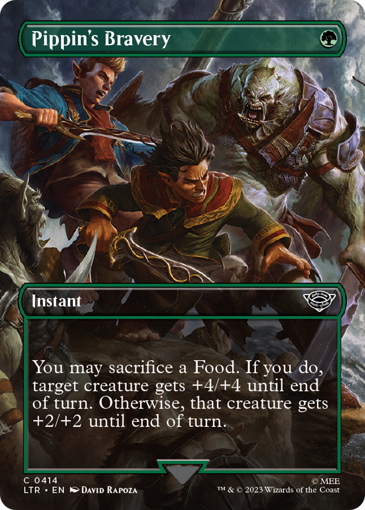 {C} Pippin's Bravery (Borderless Alternate Art) [The Lord of the Rings: Tales of Middle-Earth][LTR 414]