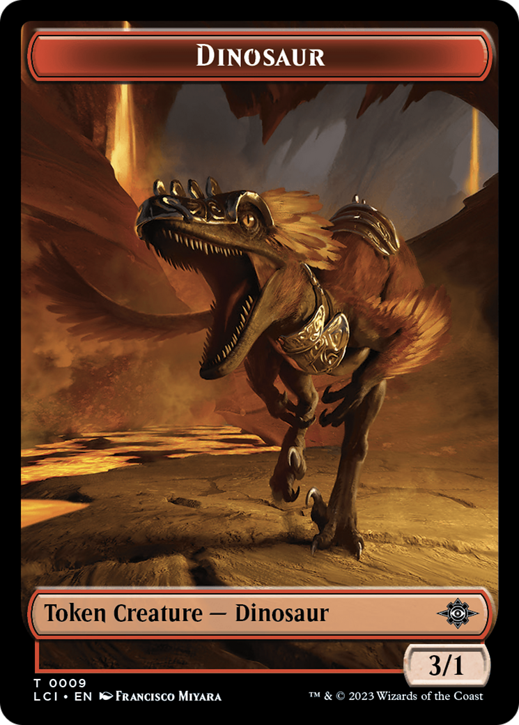 {T} Treasure (0018) // Dinosaur (0009) Double-Sided Token [The Lost Caverns of Ixalan Tokens][TLCI 18//9]