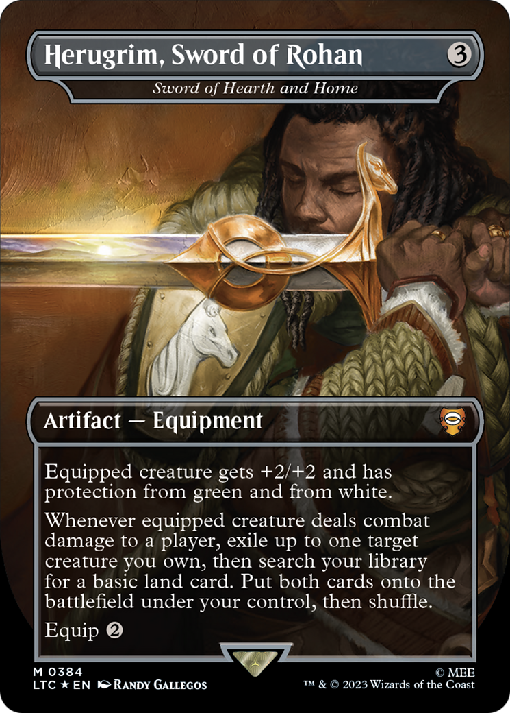 {R} Sword of Hearth and Home - Herugrim, Sword of Rohan (Surge Foil Realms and Relics) [The Lord of the Rings: Tales of Middle-Earth Commander][LTC 384]