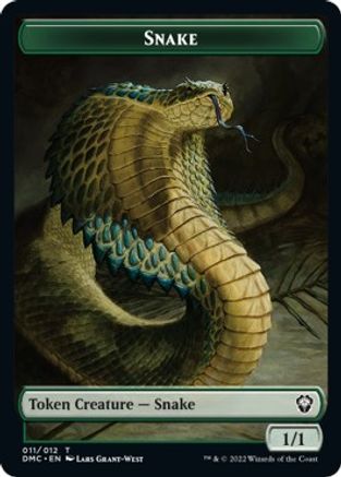 {T} Human // Snake Double-sided Token [Dominaria United Commander Tokens][TDMC 002]