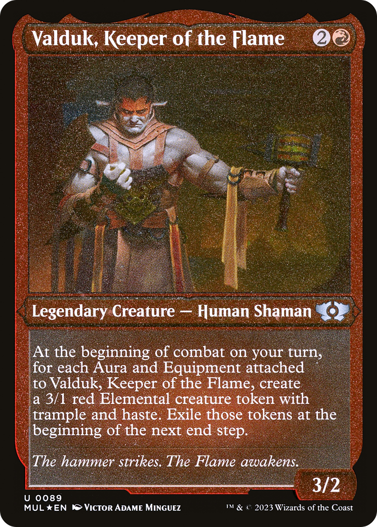 {C} Valduk, Keeper of the Flame (Foil Etched) [Multiverse Legends][MUL 089]