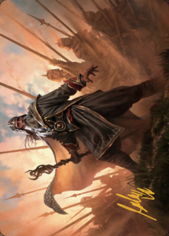 {A} Hazezon, Shaper of Sand Art Card (Gold-Stamped Signature) [Dominaria United Art Series][GS ADMU 046]