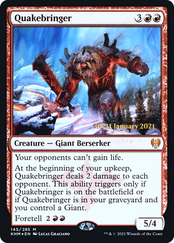 {R} Quakebringer [Kaldheim Prerelease Promos][PR KHM 145]