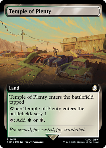 {R} Temple of Plenty (Extended Art) (Surge Foil) [Fallout][PIP 1051]