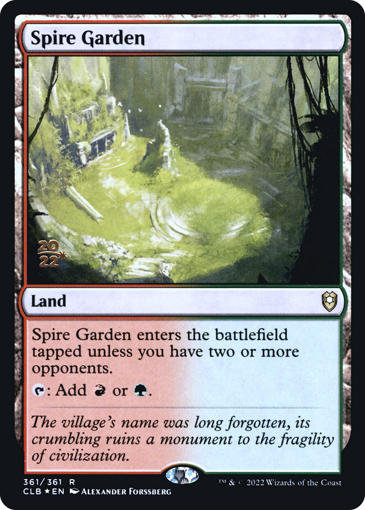 {R} Spire Garden [Commander Legends: Battle for Baldur's Gate Prerelease Promos][PR CLB 361]