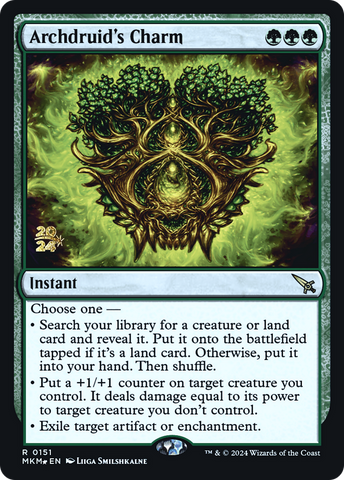 {R} Archdruid's Charm [Murders at Karlov Manor Prerelease Promos][PR MKM 151]