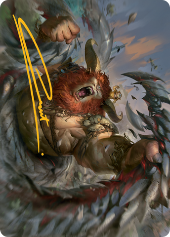 {A} Borborygmos and Fblthp Art Card (42) (Gold-Stamped Signature) [March of the Machine Art Series][GS AMOM 042]