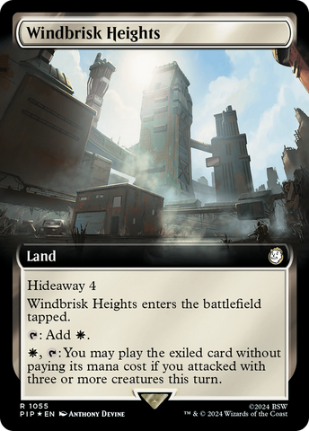{R} Windbrisk Heights (Extended Art) (Surge Foil) [Fallout][PIP 1055]