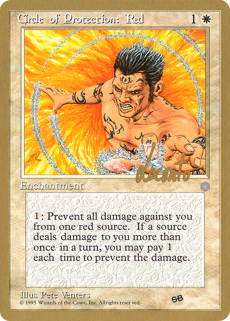 {C} Circle of Protection: Red (Michael Loconto) (SB) (ICE) [Pro Tour Collector Set][GB PTC ML15SB]