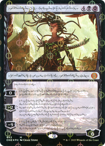 {R} Vraska, Betrayal's Sting (Phyrexianized Step-and-Compleat Foil) [Phyrexia: All Will Be One][ONE 443]
