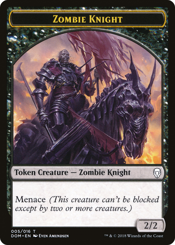 {T} Zombie Knight Token [Dominaria Tokens][TDOM 005] - Misty Mountain Games