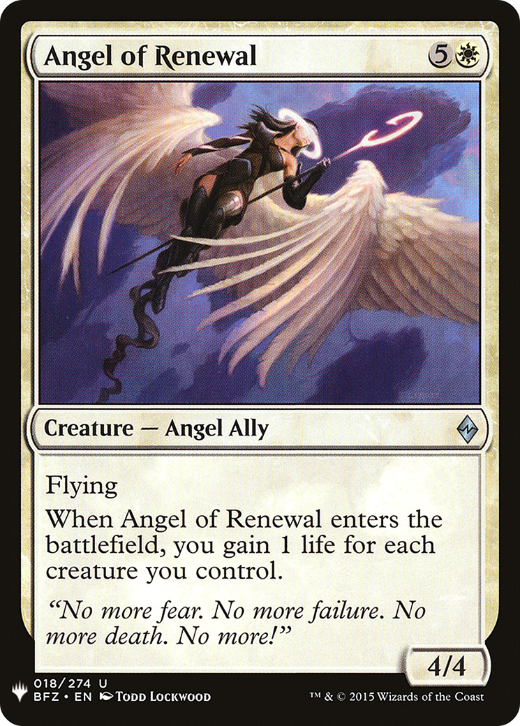 {C} Angel of Renewal [Mystery Booster][LS BFZ 018]