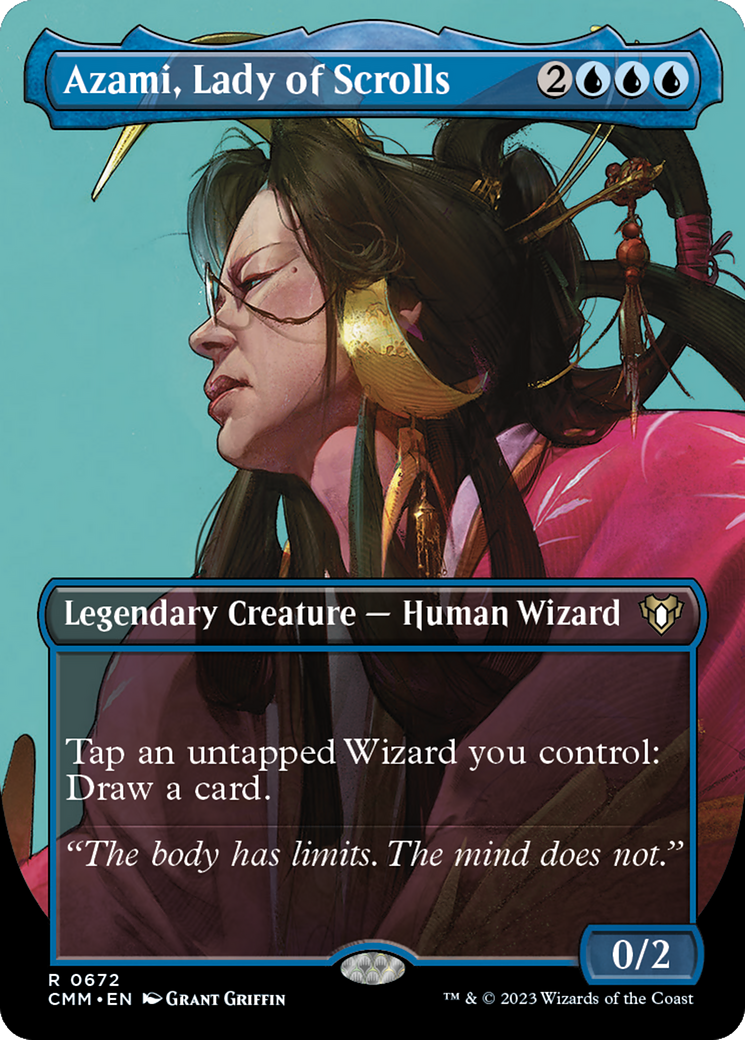 {R} Azami, Lady of Scrolls (Borderless Profile) [Commander Masters][CMM 672]