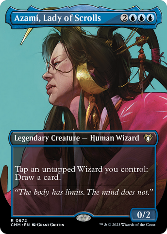 {R} Azami, Lady of Scrolls (Borderless Profile) [Commander Masters][CMM 672]