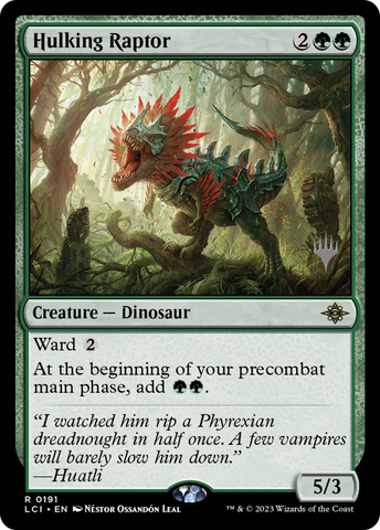{@R} Hulking Raptor (Promo Pack) [The Lost Caverns of Ixalan Promos][PP LCI 191]