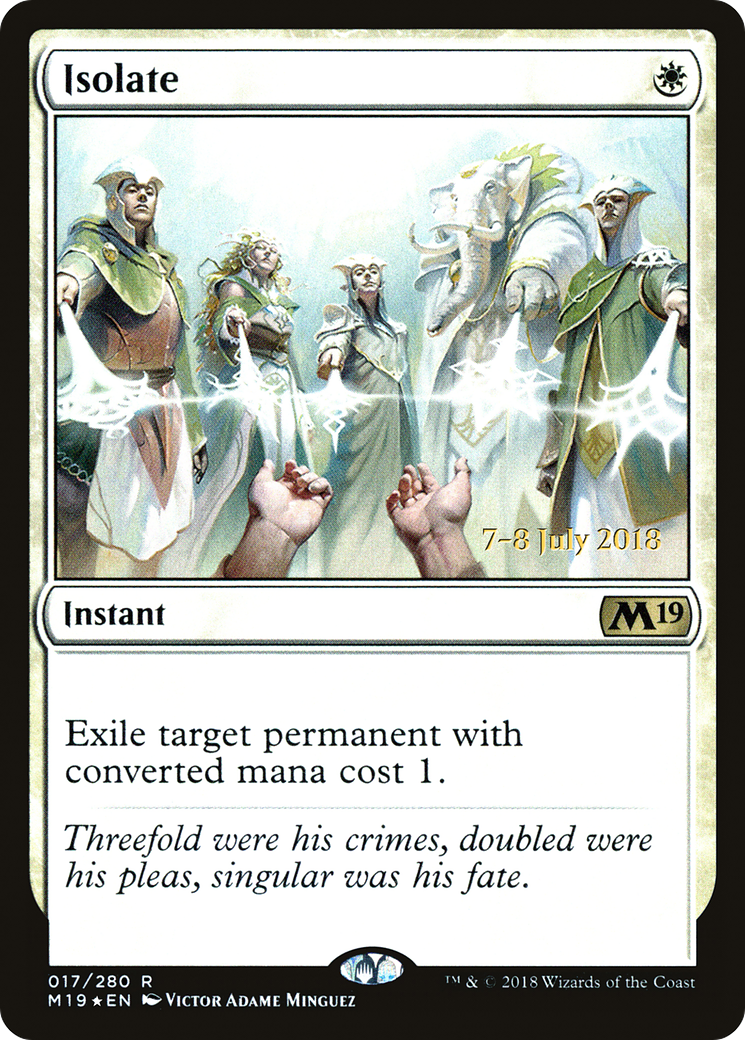 {R} Isolate [Core Set 2019 Prerelease Promos][PR M19 017] - Misty Mountain Games