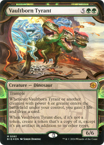 {@R} Vaultborn Tyrant (Showcase) (Raised Foil) [Outlaws of Thunder Junction: The Big Score][BIG 061]