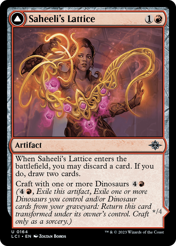 {@C} Saheeli's Lattice // Mastercraft Raptor [The Lost Caverns of Ixalan][LCI 164]