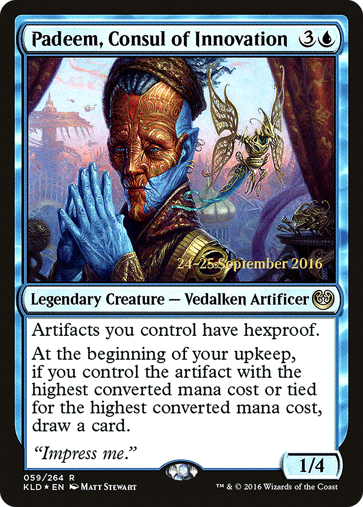 {R} Padeem, Consul of Innovation [Kaladesh Prerelease Promos][PR KLD 059] - Misty Mountain Games