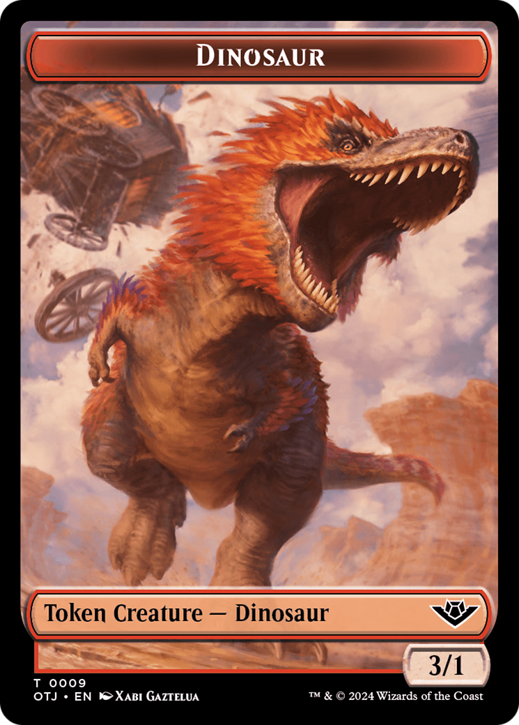 {T} Dinosaur // Plot Double-Sided Token [Outlaws of Thunder Junction Tokens][TOTJ 9//20]