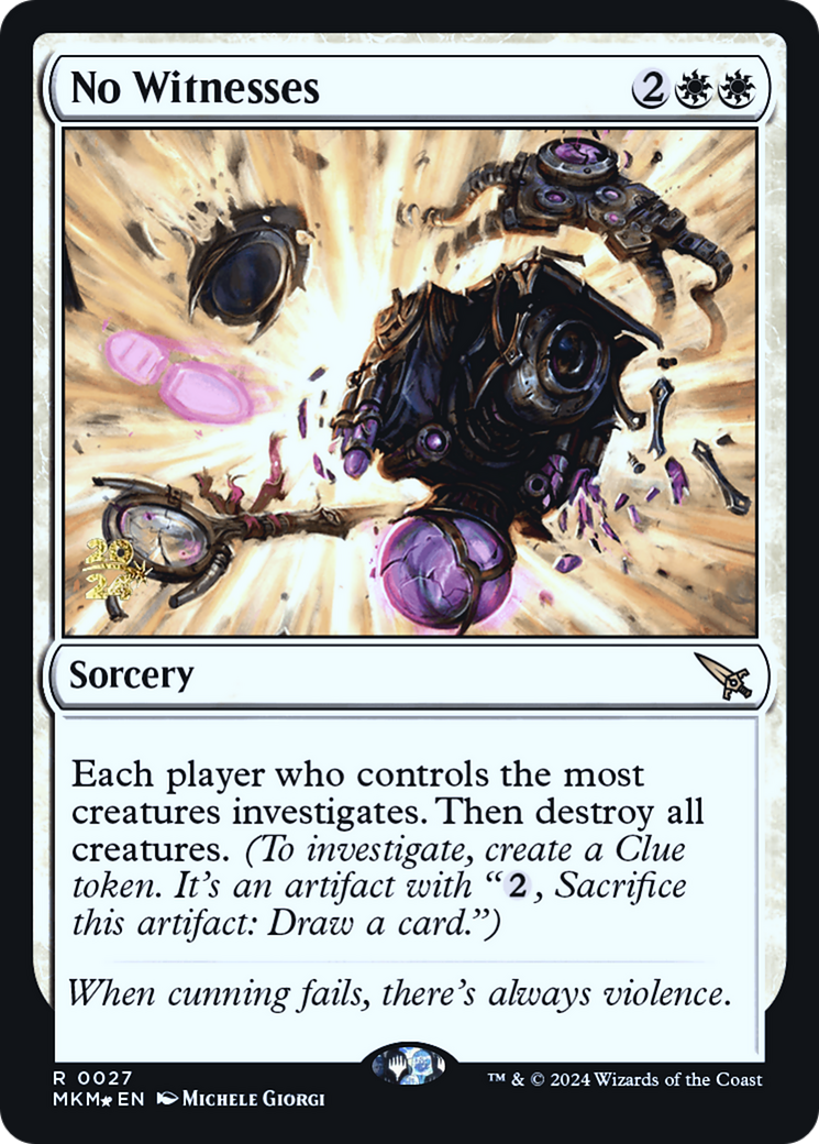 {R} No Witnesses [Murders at Karlov Manor Prerelease Promos][PR MKM 027]