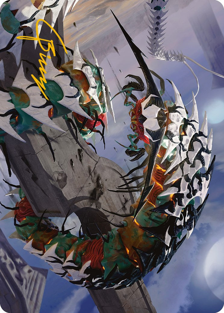 {A} Atraxa's Skitterfang Art Card (Gold-Stamped Signature) [Phyrexia: All Will Be One Art Series][GS AONE 055]